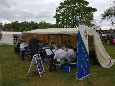 Upbeat music with Godalming Youth Band at the Spring Fair